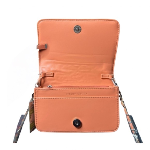 Badgley Mischka Diamond Quilted Crossbody Bag W/ Pearls Coral - Picture 7 of 8